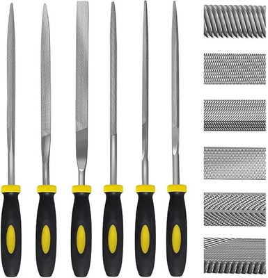 AS TOOL CENTER 6PCSAlloy Steel File Tools For Metal to Remove Rust Wood Glass Plastic Tool, Double Head Sink Installer Tool Firmer Chisel(10 mm Blade)
