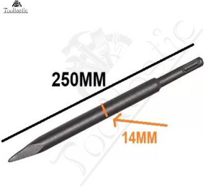 Tooltastic Heavy duty 250mm Pointed hammer SDS plus shank chisel bit PC-01A Firmer Chisel(14 mm Blade)