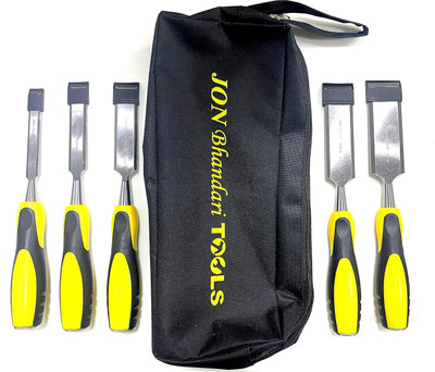 Jon Bhandari Tools Combo of 5 Wood Chisel Set 13mm, 19mm, 25mm, 32mm, 38mm With bag Firmer Chisel(38 mm Blade)