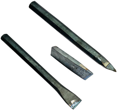 Q8 Twinkle Iron Leaf Chisel Combo| Flat-Point-Punch Chisel|Koth Uli|Construction Hand Tool Set- Paring Chisel(30 mm Blade)