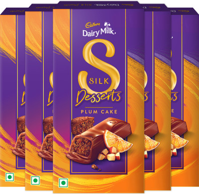 Cadbury Dairy Milk Silk Desserts Plum Cake Chocolate Bars(5 x 140 g)