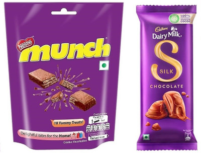 NESTLE Munch Chocolate & Silk Chocolate Bars(2 x 1 Units)