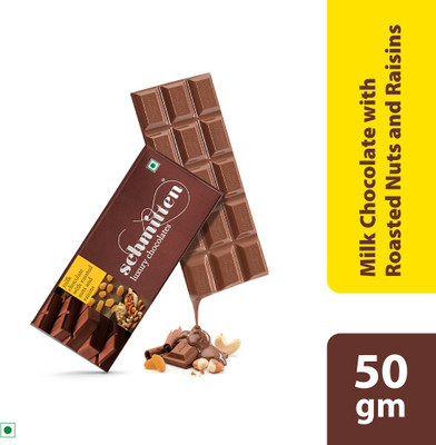 Schmitten Luxury Milk Chocolate with Roasted Nuts and Raisins Bars(6 x 50 g)