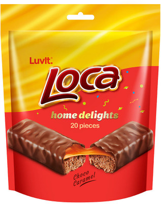 LuvIt Luvlt Loca Home Delight Choco Caramel Bar with Nougat | Homepack | Bars(200 g)