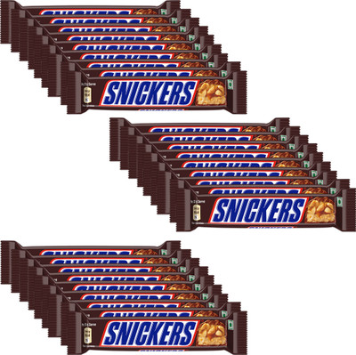 SNICKERS Peanut Filled Chocolate, Loaded with Nougat & Caramel Bars(24 x 20 g)