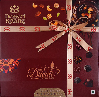 Dessertspring WARM GREETINGS - 185G - RED - DIWALI - CHOCOLATE GIFT PACK - PACK OF 3 Bites(3 x 185 g)