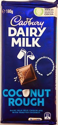 Cadbury DAIRY MILK COCONUT ROUGH WITH TOASTED COCONUT IMPORTED CHOCOLATE 180G Bars(180 g)