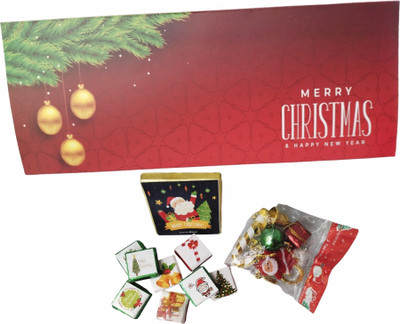 Cake House & Chocolate Land Merry Christmas|New Year Chocolate gift box with hanging ornaments Hanging Ornaments Pack of 1