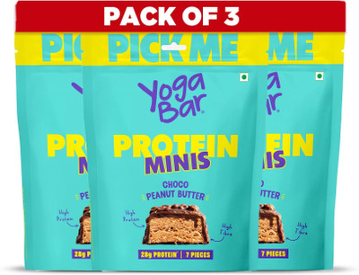 Yogabar Protein Minis Choco Peanut Butter 7 Bars(Pack of 3) Bars(3 x 140 g)