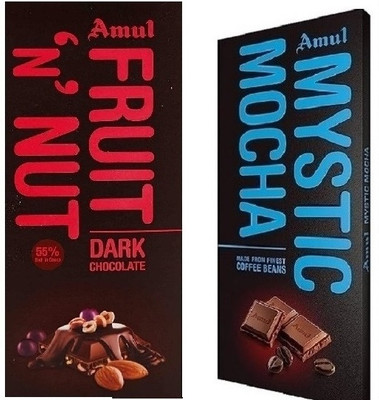 Amul Friut N Nut & Mystic Mocha Chocolate Bars(2 x 150 g)