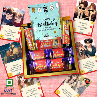 Chocoloony Birthday Chocolate Gift Box with Love Message Cards Gift Box For Loved Ones Bites(10 Units)