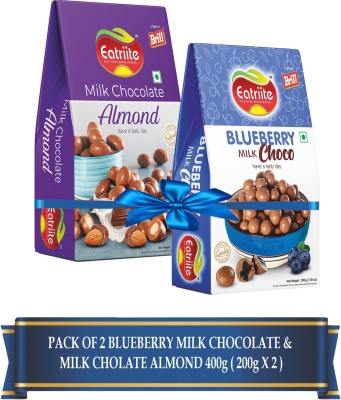 Eatriite Milk-Chocolate Blueberries & Milk-Chocolate Coated Badam 400g(200g X2) Bites(2 x 200 g)