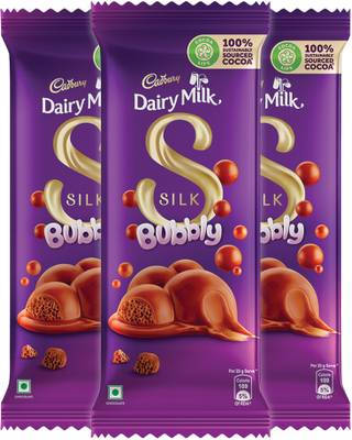Cadbury Dairy Milk Silk Bubbly Chocolate Bar 120 g (Pack of 3) Bars