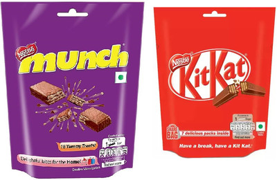 NESTLE Munch Chocolate 160g & Kit kat Chocolate 123g Bag Bars Bars(2 x 141.5 g)