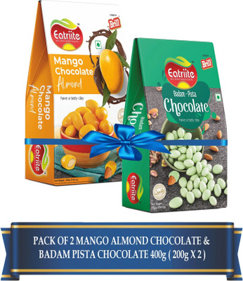 Eatriite Pista-Chocolate Badam & Mango-Chocolate Coated Badam 400g(200g X2) Bites(2 x 200 g)