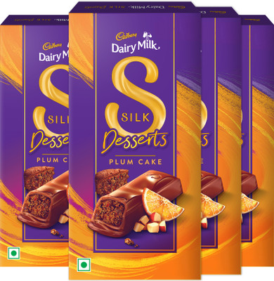 Cadbury Dairy Milk Silk Desserts Plum Cake Chocolate Bars(4 x 140 g)