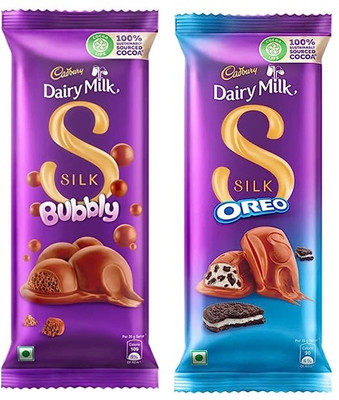 Cadbury Dairy Milk Silk Bubbly Chocolate & Dairy Milk Silk Oreo Chocolate Bars(2 x 55 g)