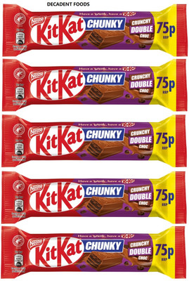 Decadent Foods Nestles KitKat Chunky Double Chocolate with Smooth Chocolate Bars(5 x 42 g)