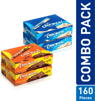 LuvIt Chocwich Brown & Chocwich White Crispy Wafer Chocolates | Crunchy & Delicious | Bars(4 x 360 g)