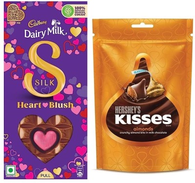 Cadbury Dairy Milk Silk Chocolate & Kisses Milk Chocolate Almonds Bars(2 x 175 g)