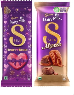 Cadbury Dairy Milk Silk Valentines Heart Blush & Silk Mousse Chocolate Bars(2 x 133 g)