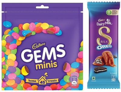 Cadbury Gems Chocolate & Silk Oreo Chocolate Bars(2 x 1 Units)