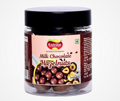 Eatriite Hazelnut Milk Chocolate (Milk-chocolate coated whole hazelnuts) 110g Bites(110 g)