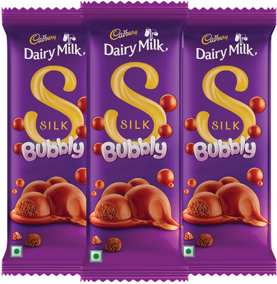 Cadbury Dairy Milk Silk Bubbly Chocolate Bars(3 x 112 g)