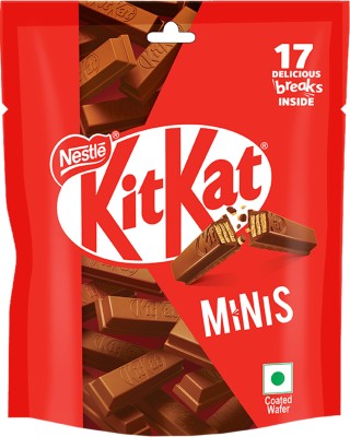 NESTLE KitKat Minis, Chocolate Coated Wafer ,Miniature Share Bag Bars(17 x 7.4 g)