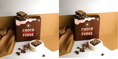 Kashio's Choco Fudge Cookies with Nuts – Crunchy Chocolate Bites Box for Kids & Adults Fudges, Crackles, Bites(2 x 320 g)