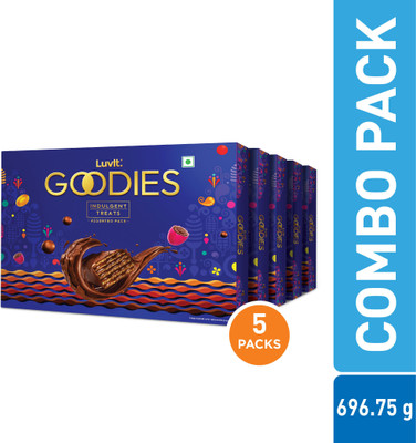LuvIt Goodies Chocolates Assorted Gift Pack | For Birthday, Rakhi, Diwali Occasions | Truffles(5 x 139.35 g)