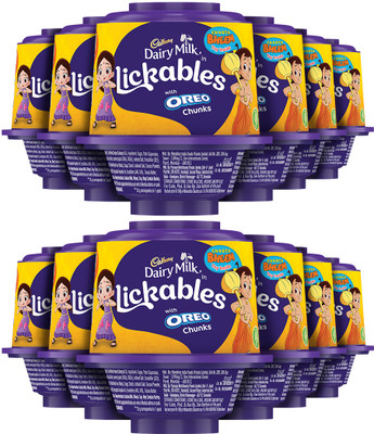 Cadbury Dairy Milk Lickables with Oreo Chunks Milk Chocolate Fudges(12 x 20 g)