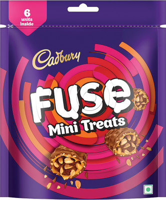 Cadbury Fuse Peanut & Caramel Filled Mini Treats Chocolate Bars(93 g)