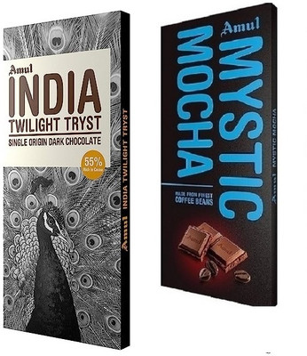 Amul India Origin Chocolate & Mystic Mocha Chocolate Bars(2 x 137.5 g)