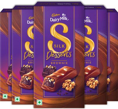 Cadbury Dairy Milk Silk Desserts Brownie Chocolate Bars(5 x 140 g)