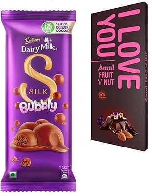 Cadbury Silk Bubbly & I Love You Chocolate Bars(2 x 1 Units)