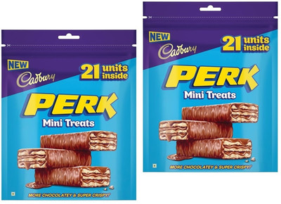 Cadbury Perk Chocolate coated wafer MORE CRISPY & CHOCOLATEY Bars(2 x 115.5 g)