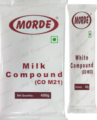Morde white milk compound chocolate 400 gm pack of 2 Bars(2 x 400 g)