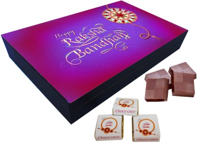 Choco coco Shubh Raksha Bandhan Gift Box MDF Wooden Chocolate Box (6 Pack, 240 g) Fudges(0.24 kg)