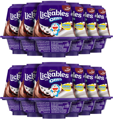 Cadbury Dairy Milk Lickables with Oreo Chunks Milk Chocolate Fudges(12 x 20 g)