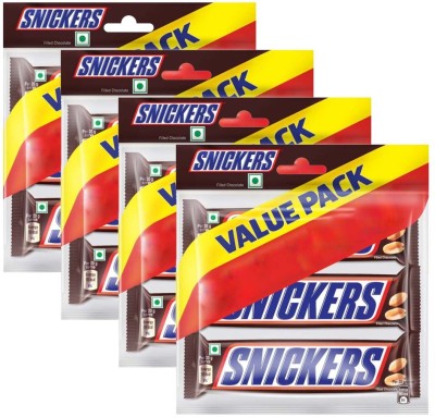 Snickers Value Pack Peanut Filled Chocolates Bars, Loaded with Nougat & Caramel(4 x 135 g)