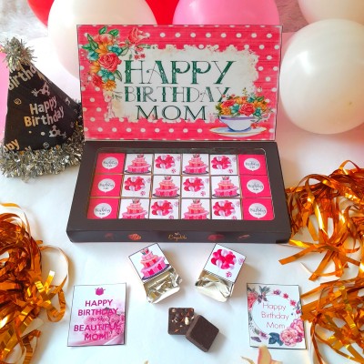 Expelite Happy Birthday MOM Chocolate box - 18 pc Birthday Gift for mummy Bars, Bites(400 g)