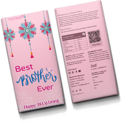 TinyGlads Bhai Dooj Festive Chocolate Bar Handcrafted Chocolates Bars(80 g)