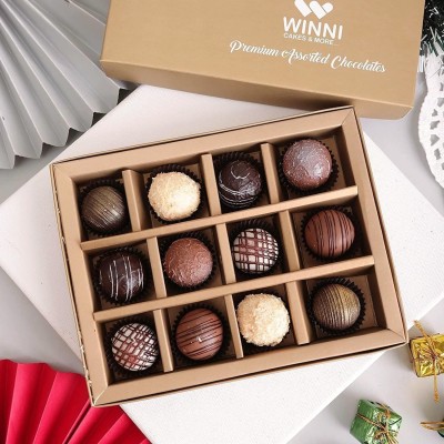 WINNI CELEBRATE RELATIONS Luxury 12 Pcs Chocolate Gift Pack | Belgian Chocolate Gift Hamper & Box Truffles(12 x 33.33 g)