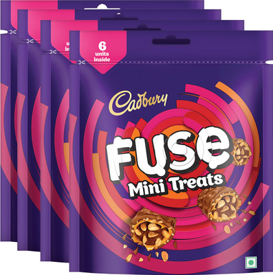 Cadbury Fuse Peanut & Caramel Filled Mini Treats Chocolate Bites(4 x 93 g)