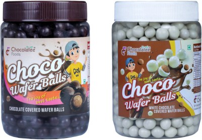 Chocolatee Foods Choco Balls | Dark & White Chocolate Covered Wafer Balls Crackles(2 x 150 g)