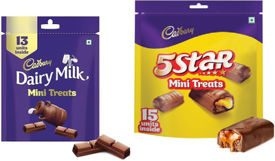 Cadbury DAIRY MILK MINI TREATS & 5 STAR MINI TREATS SUPER PACK Bars(2 x 119.5 g)
