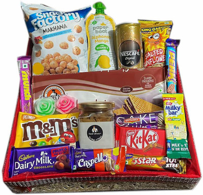 FOOD LIBRARY THE MAGIC OF NATURE Diwali Gift Hamper Basket for All Occasions Assorted Snacks(15 x 20 g)