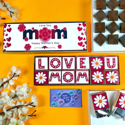 Expelite Mothers day Greeting Chocolate Combo Gift from daughter 12 Pc Bars, Truffles(12 Units)