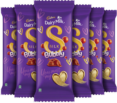Cadbury Dairy Milk Silk Bubbly Valentine's Gift Pack Chocolate Bars(6 x 46 g)